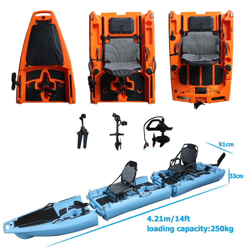 Fishing Kayak Seat - 14-футовый двухместный разборный педальный каяк с