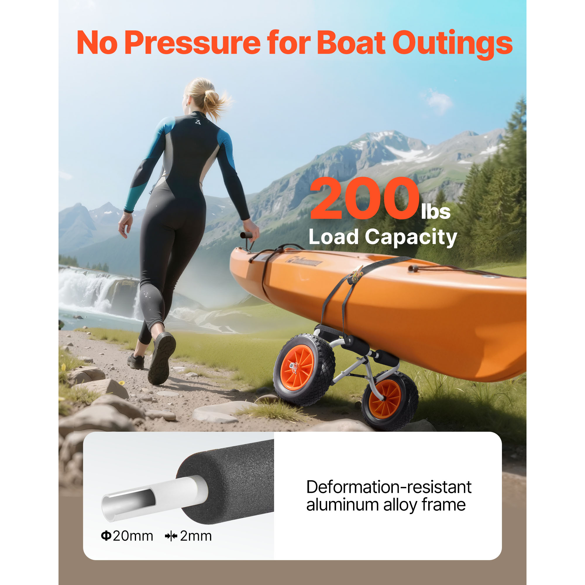 Тележка для каяка SucceBuy на  – обзор и цена Fishing Kayak Cart